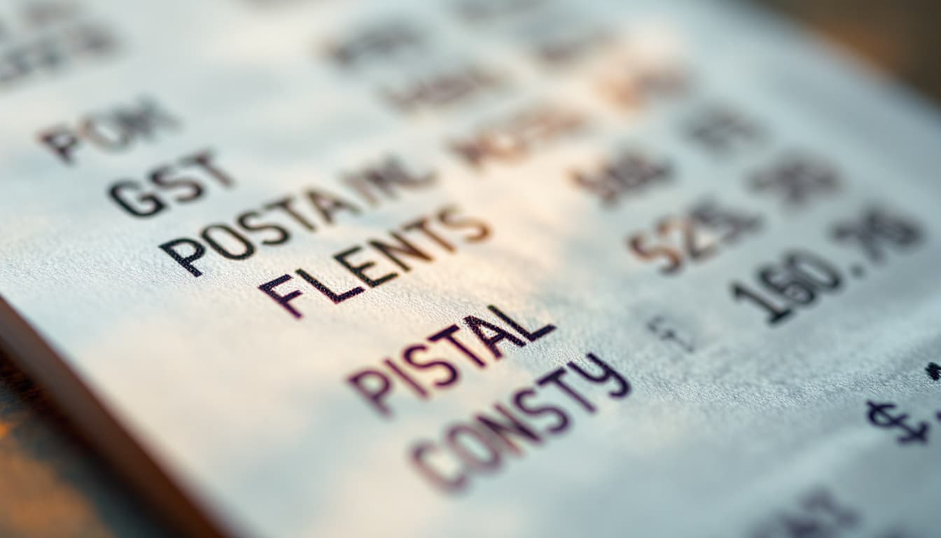 Close-up of Australian supermarket receipt with GST section visible