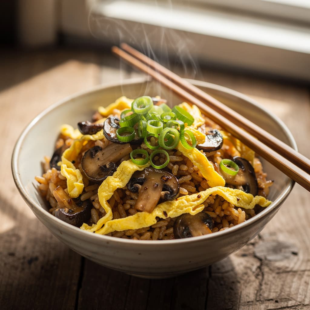 Mushroom and Egg Fried Rice