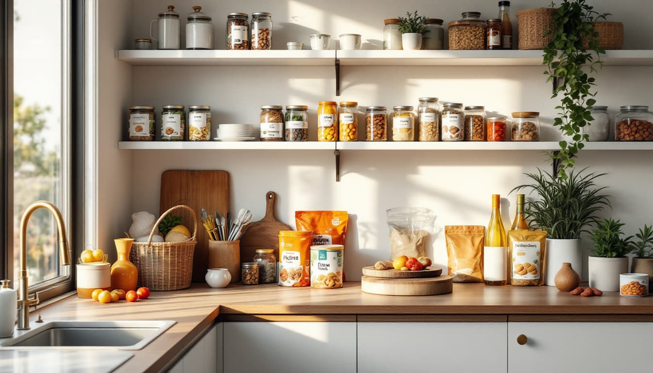 Well-organised Australian home pantry with home brand products